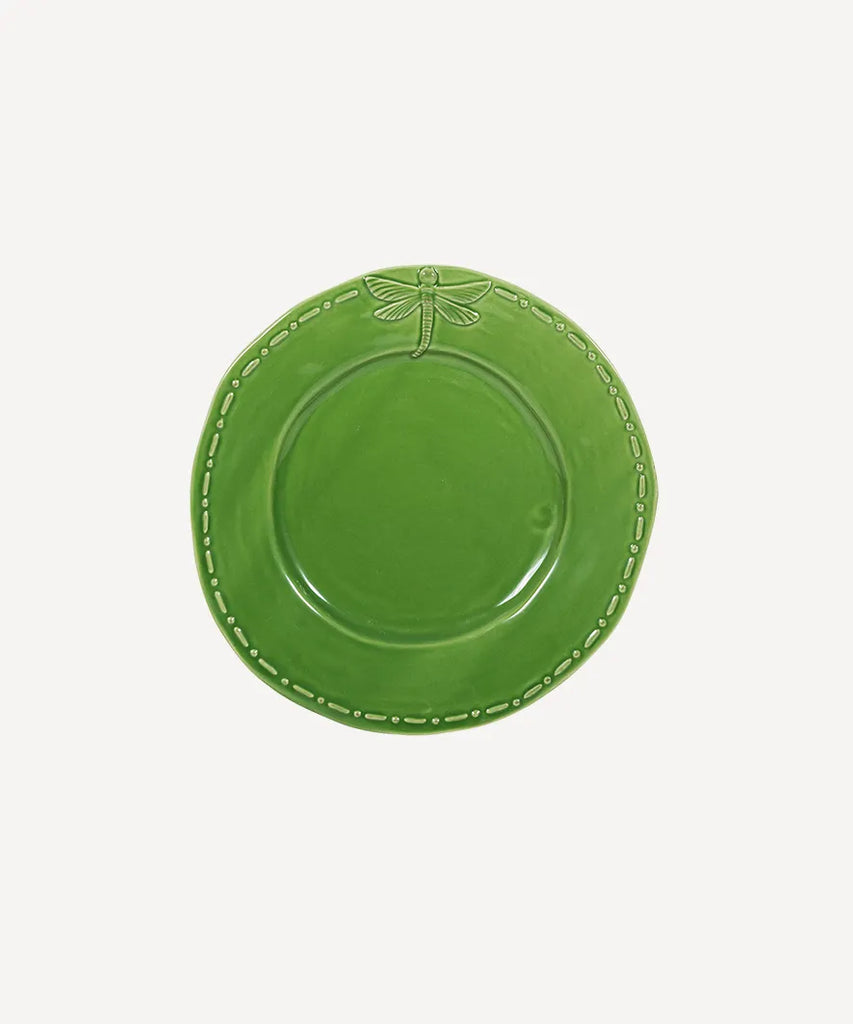 French Country Dragonfly Stoneware - Green Side Plate