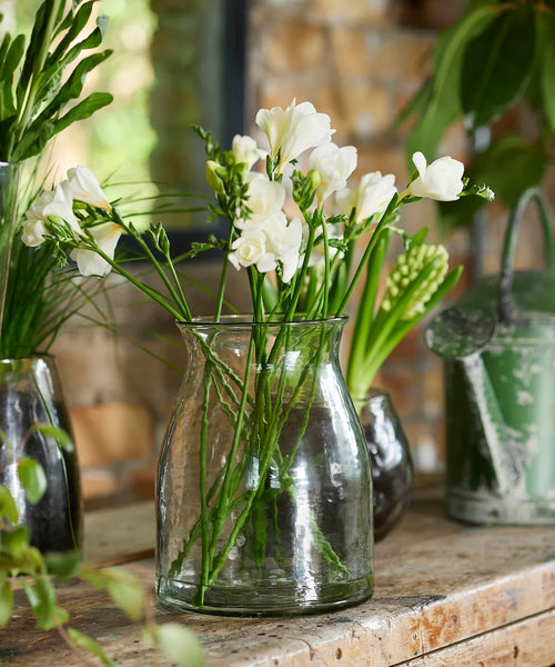 Dappled Clear Fluted Vase