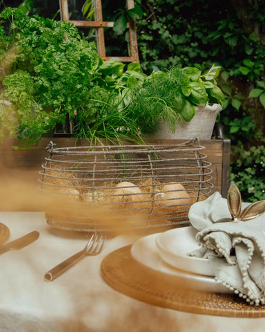French Country - WIRE OVAL EGG BASKET
