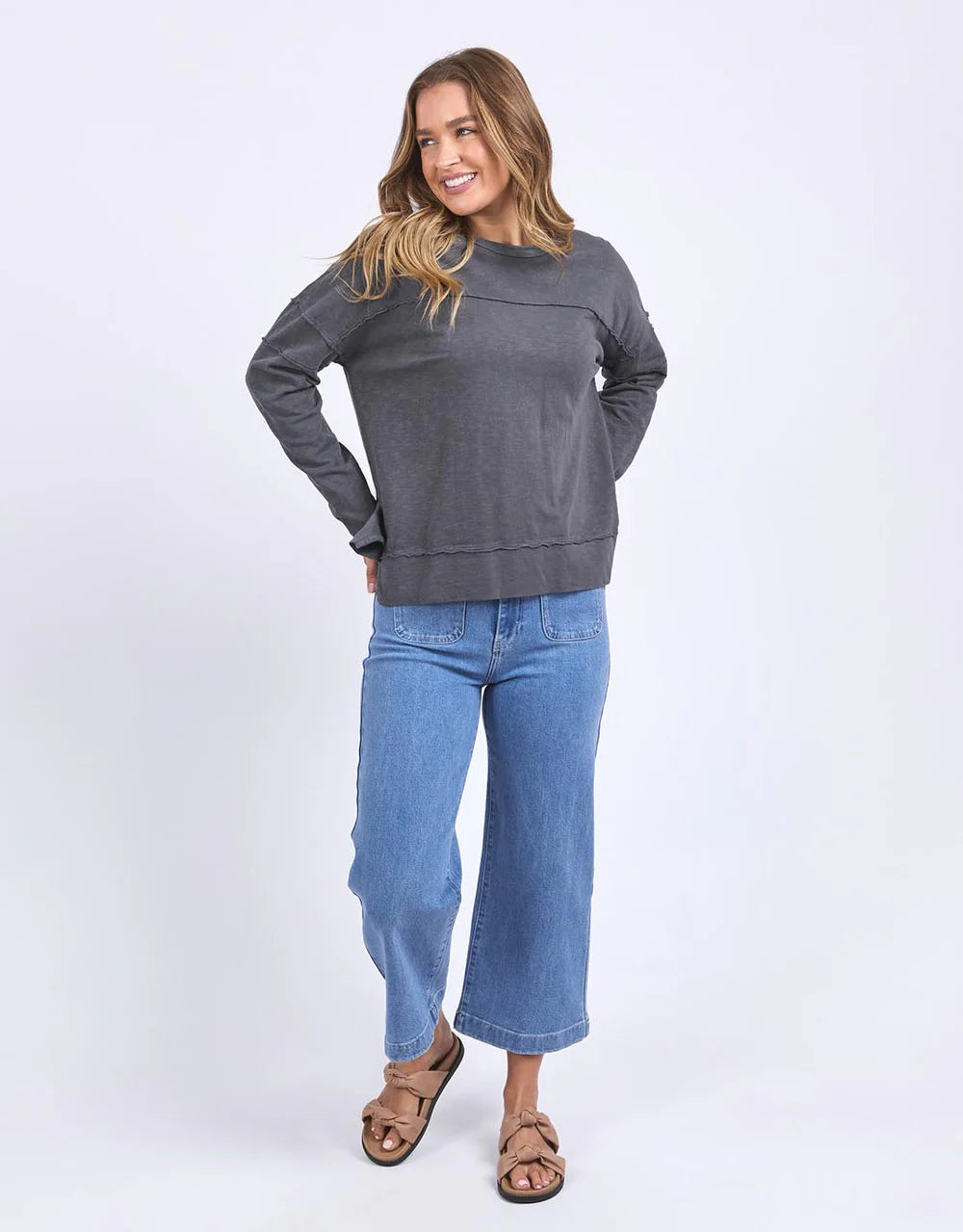 Foxwood - JAYNE THROW ON TOP - CHARCOAL