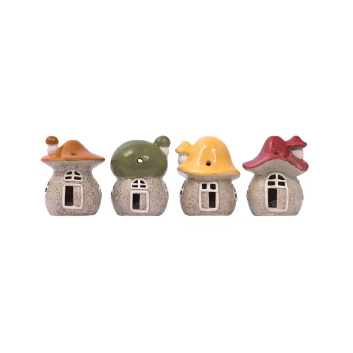 SPLOSH - WHIMSICAL GARDEN CERAMIC MEADOW MUSHROOM LIGHT UP HOUSE