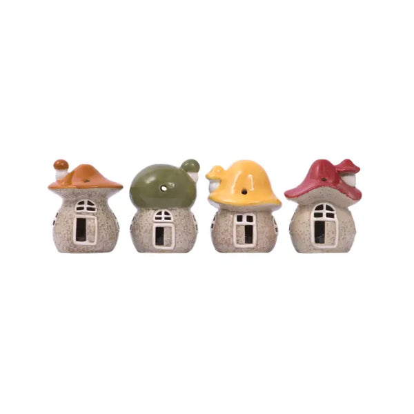 SPLOSH - WHIMSICAL GARDEN CERAMIC MOONDROP MUSHROOM LIGHT UP HOUSE