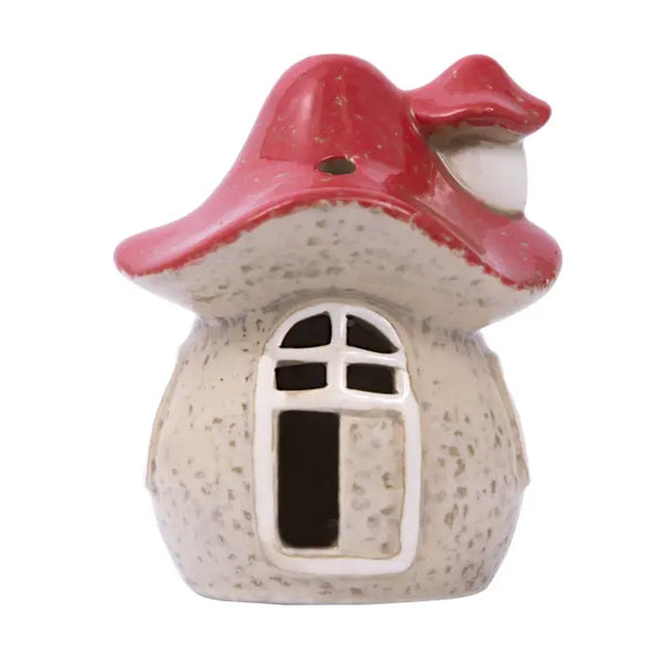 SPLOSH - WHIMSICAL GARDEN CERAMIC MALLOW MUSHROOM LIGHT UP HOUSE