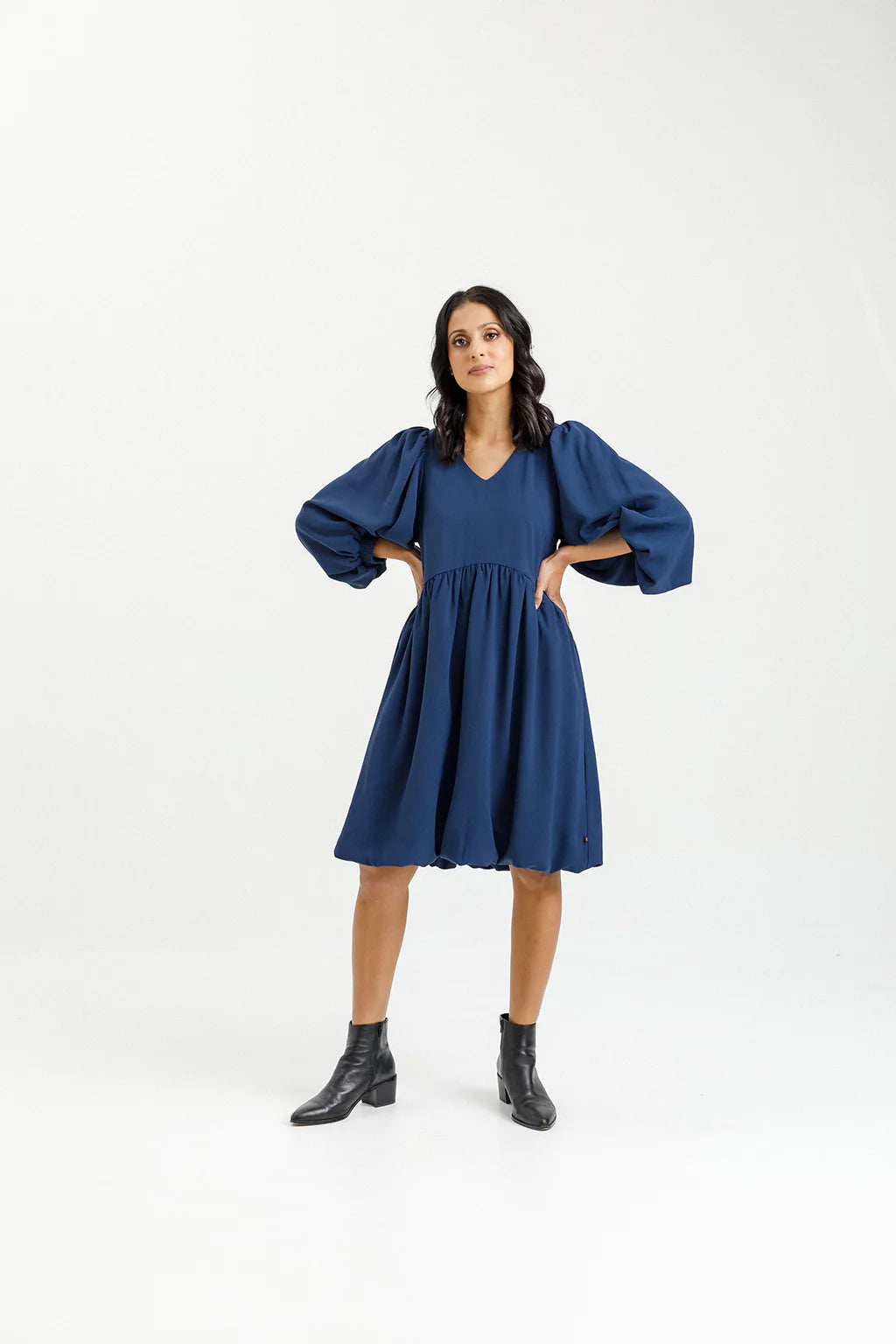 Home Lee  - MOLLY DRESS - INDIGO BLUE