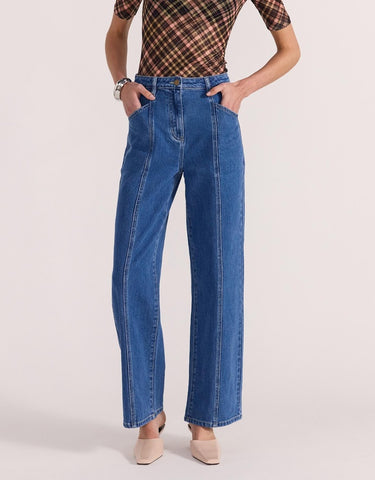STAPLE THE LABEL - BROOKS HIGH WAISTED JEANS - MIDBLUE