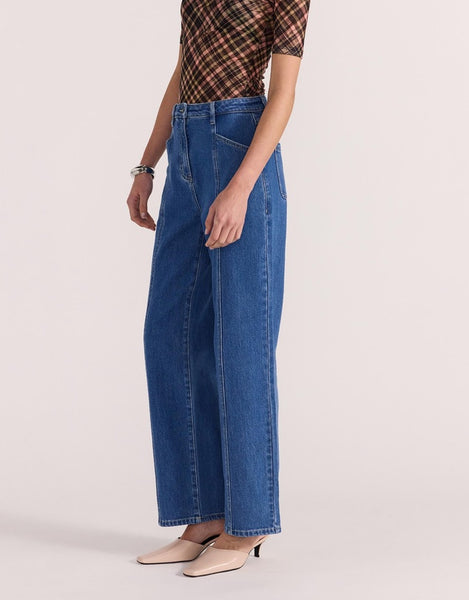 STAPLE THE LABEL - BROOKS HIGH WAISTED JEANS - MIDBLUE