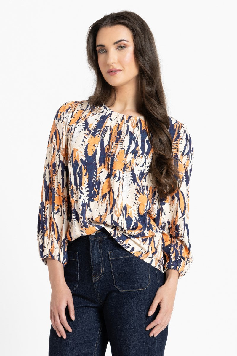 LEILA + LUCA - LORENZA BLOUSE - NAVY OASIS