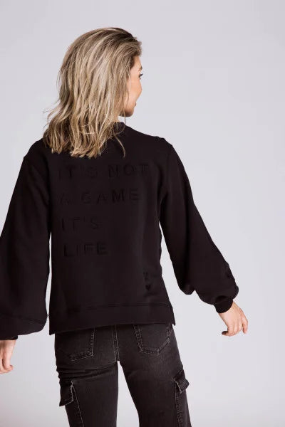 ZHRILL - MAREEN GAME SWEATSHIRT - JET BLACK