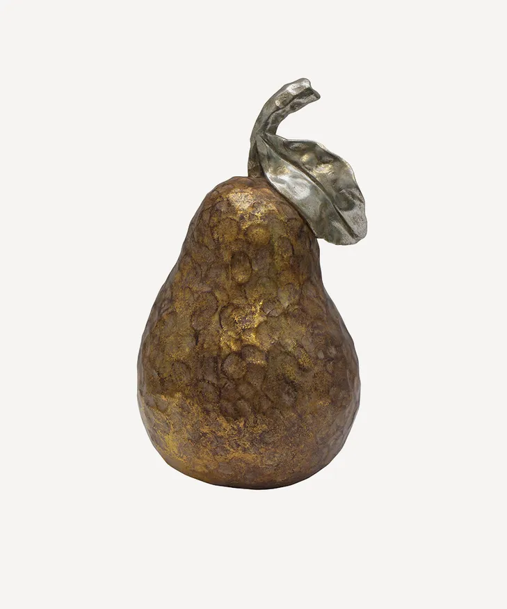 French Country  -  Gold Pear Ornament Large