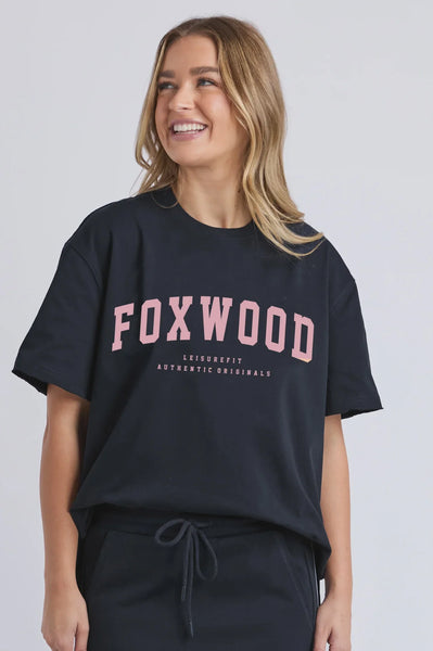 Foxwood - INTERVAL TEE - NAVY/NEON PINK