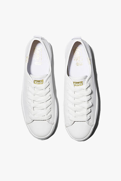 KEDS - TRIPLE UP LEATHER SNEAKERS - WHITE