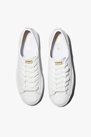 KEDS - TRIPLE UP LEATHER SNEAKERS - WHITE