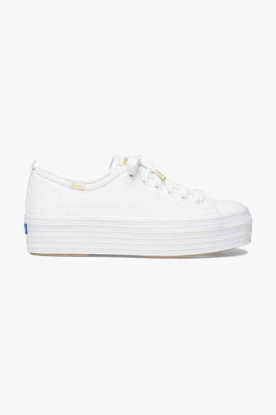 KEDS - TRIPLE UP LEATHER SNEAKERS - WHITE