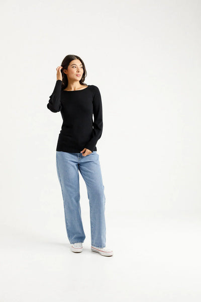 Homelee KNITTED GRACE CREW - BLACK