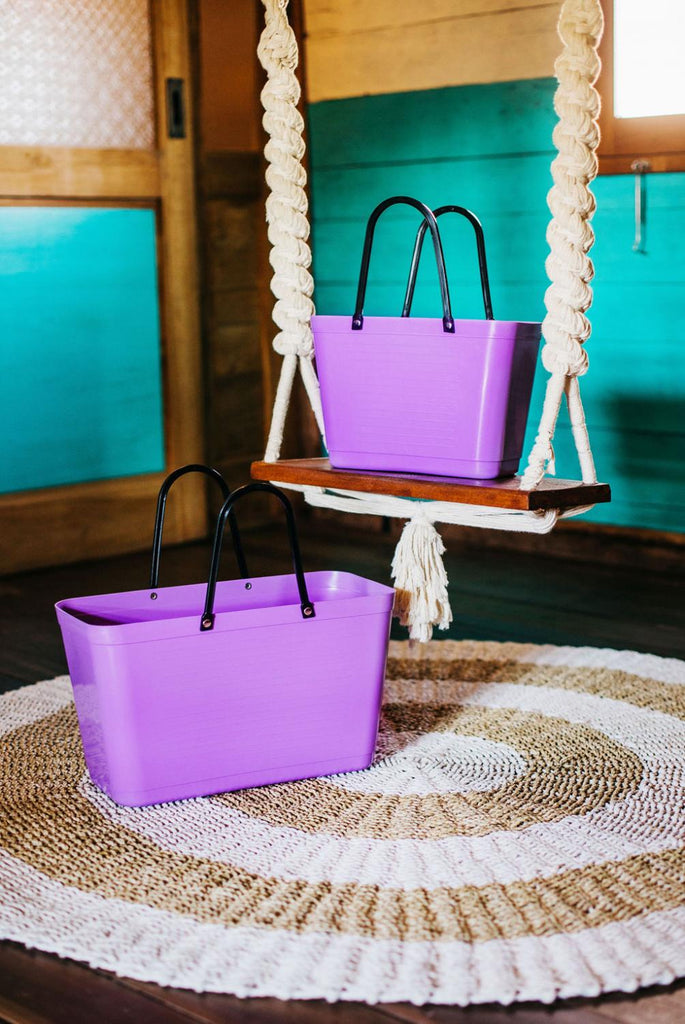 Small PURPLE Hinza Bag - Green Plastic