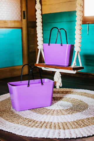 Small PURPLE Hinza Bag - Green Plastic