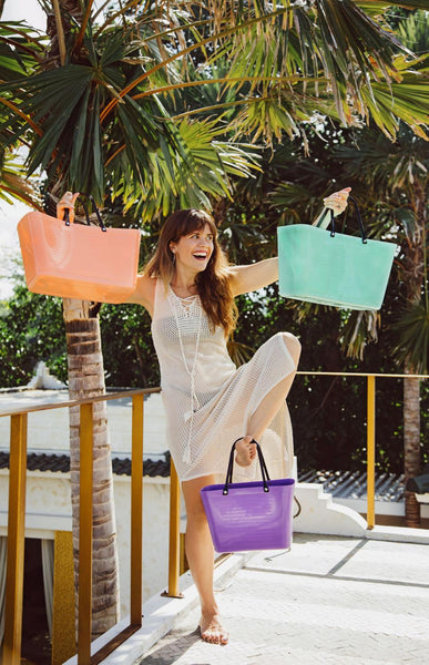 Small PURPLE Hinza Bag - Green Plastic