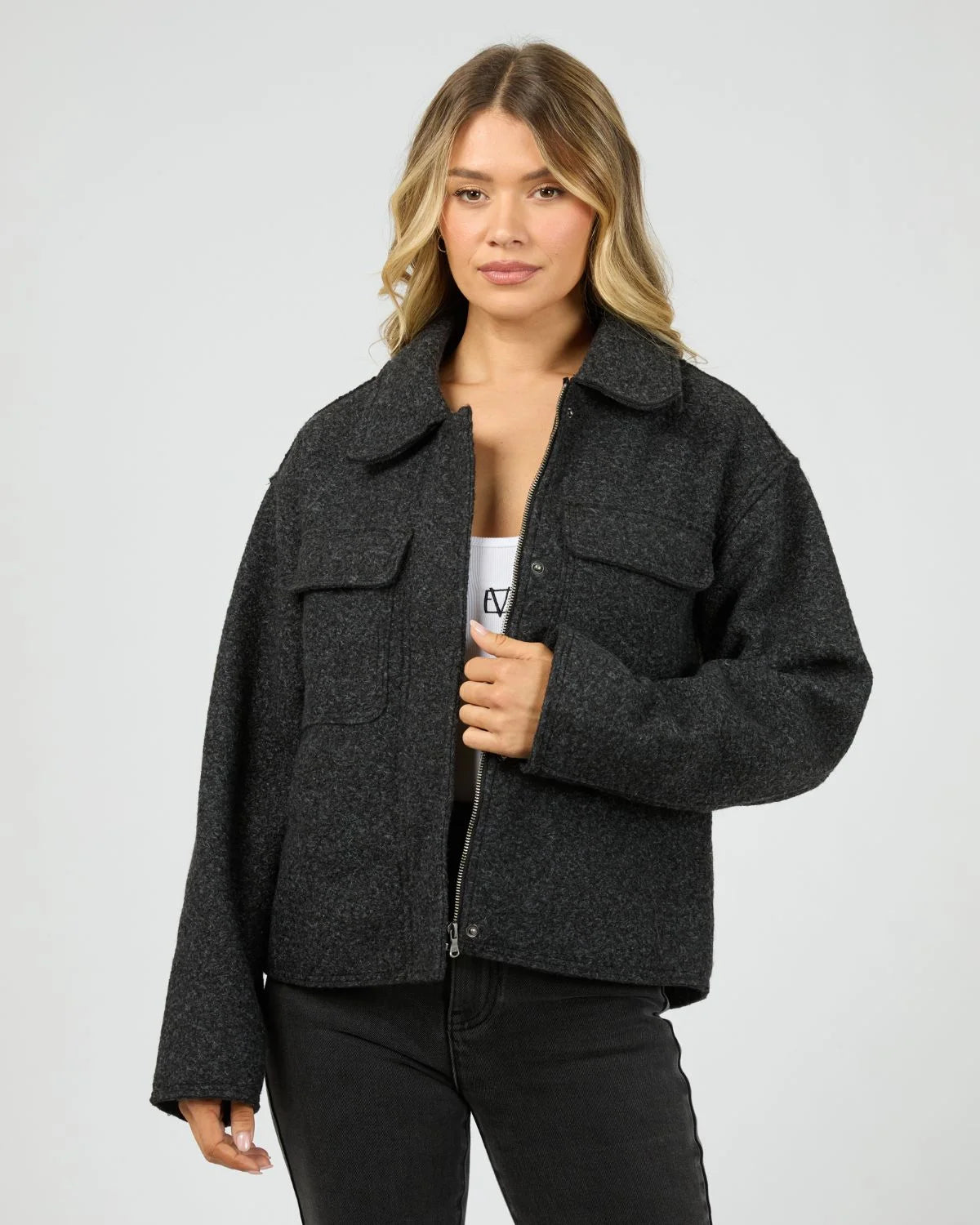 ALL ABOUT EVE LANE JACKET - WASHED BLACK