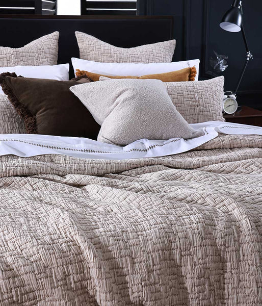 MM Linen LIVIE BEDSPREAD SET - BARK