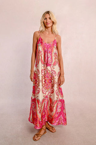 MOLLY BRAKEN - LADIES WOVEN DRESS - PINK DAPHNE