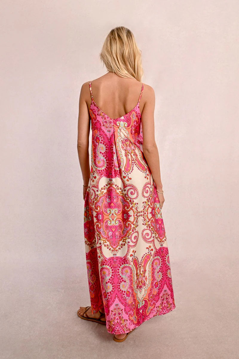 MOLLY BRAKEN - LADIES WOVEN DRESS - PINK DAPHNE