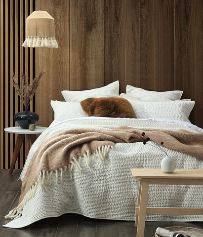 MM Linen LOOM CHALK COVERLET SET