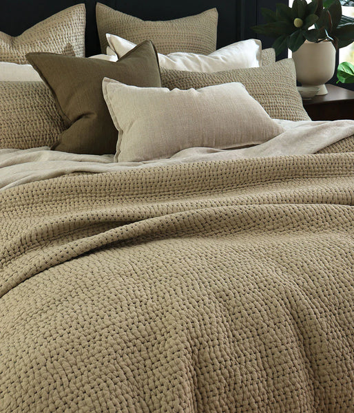 MM Linen LOOM SAGE COVERLET SET