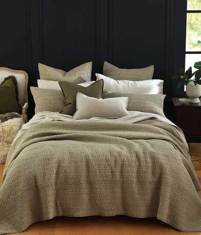 MM Linen LOOM SAGE COVERLET SET