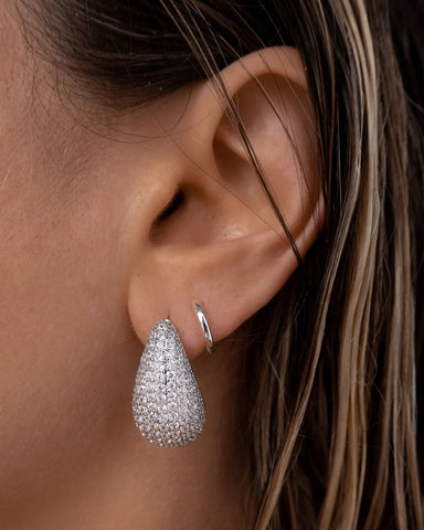 LUV AJ- THE PAVE GIA EARRINGS - SILVER