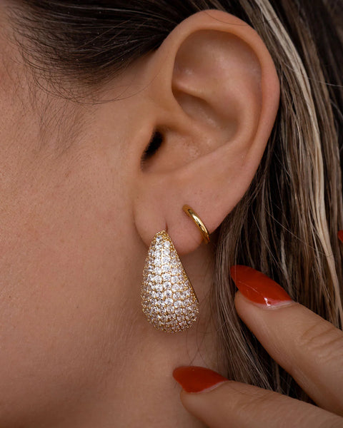 LUV AJ- THE PAVE GIA EARRINGS - GOLD