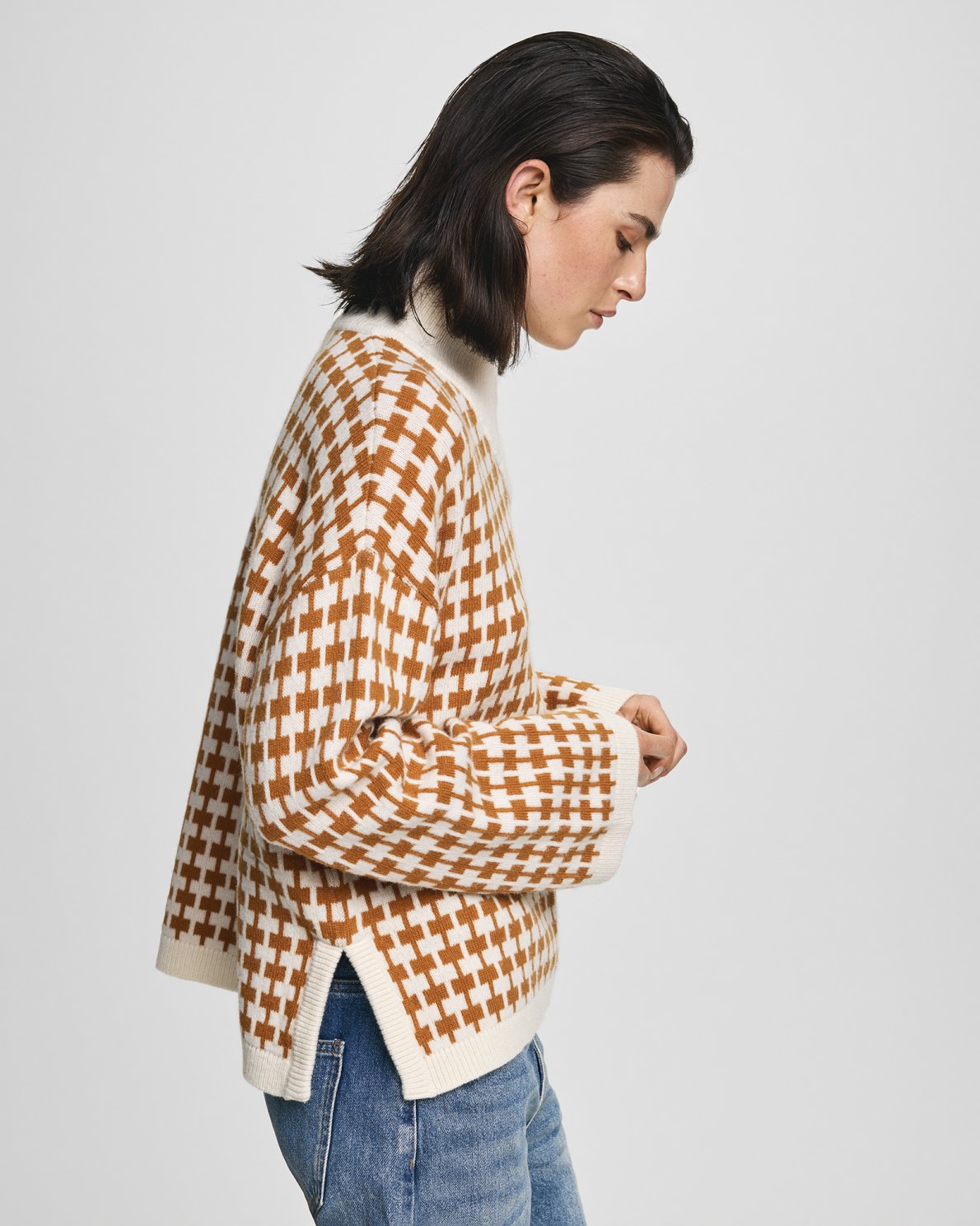 MSCH AMARIA ZIP PULLOVER - EGRET/SPICE