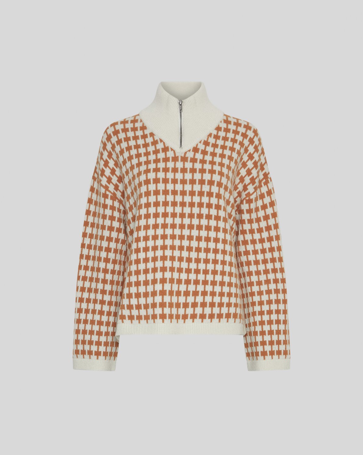MSCH AMARIA ZIP PULLOVER - EGRET/SPICE