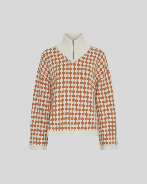 MSCH AMARIA ZIP PULLOVER - EGRET/SPICE