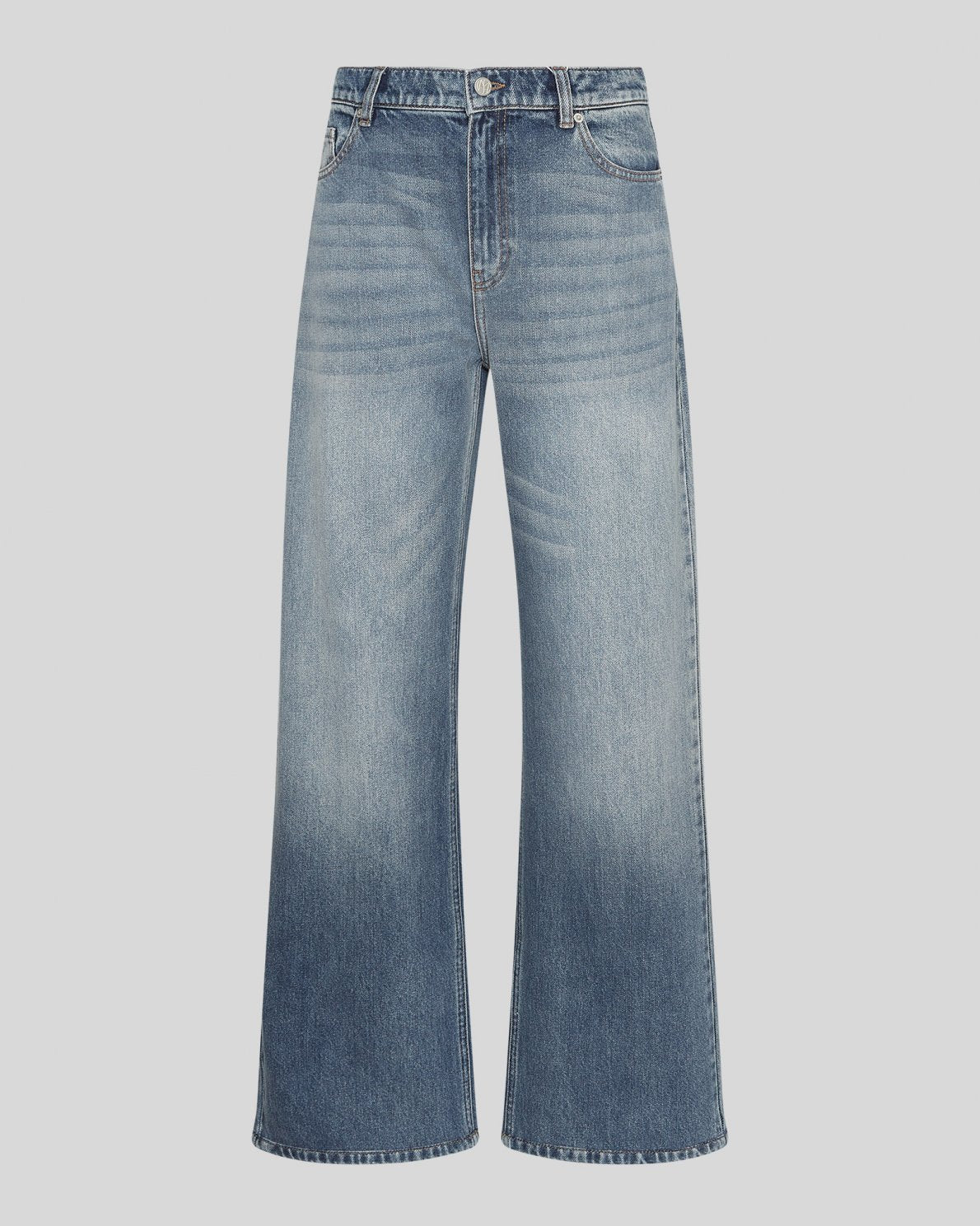 MSCH - BINE LUI RELAXED LONG JEANS - MID BLUE WASH