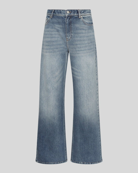 MSCH - BINE LUI RELAXED LONG JEANS - MID BLUE WASH