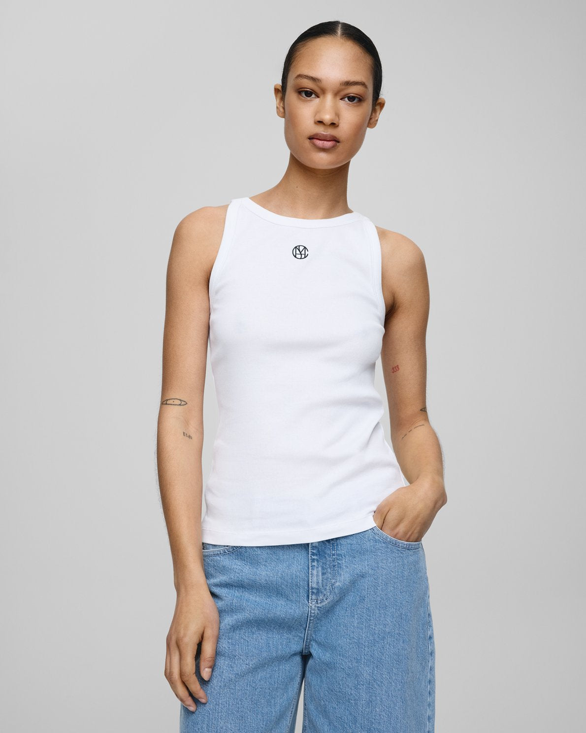 MSCH - GUBBE RASMIA ICON SL TOP - WHITE/BLACK