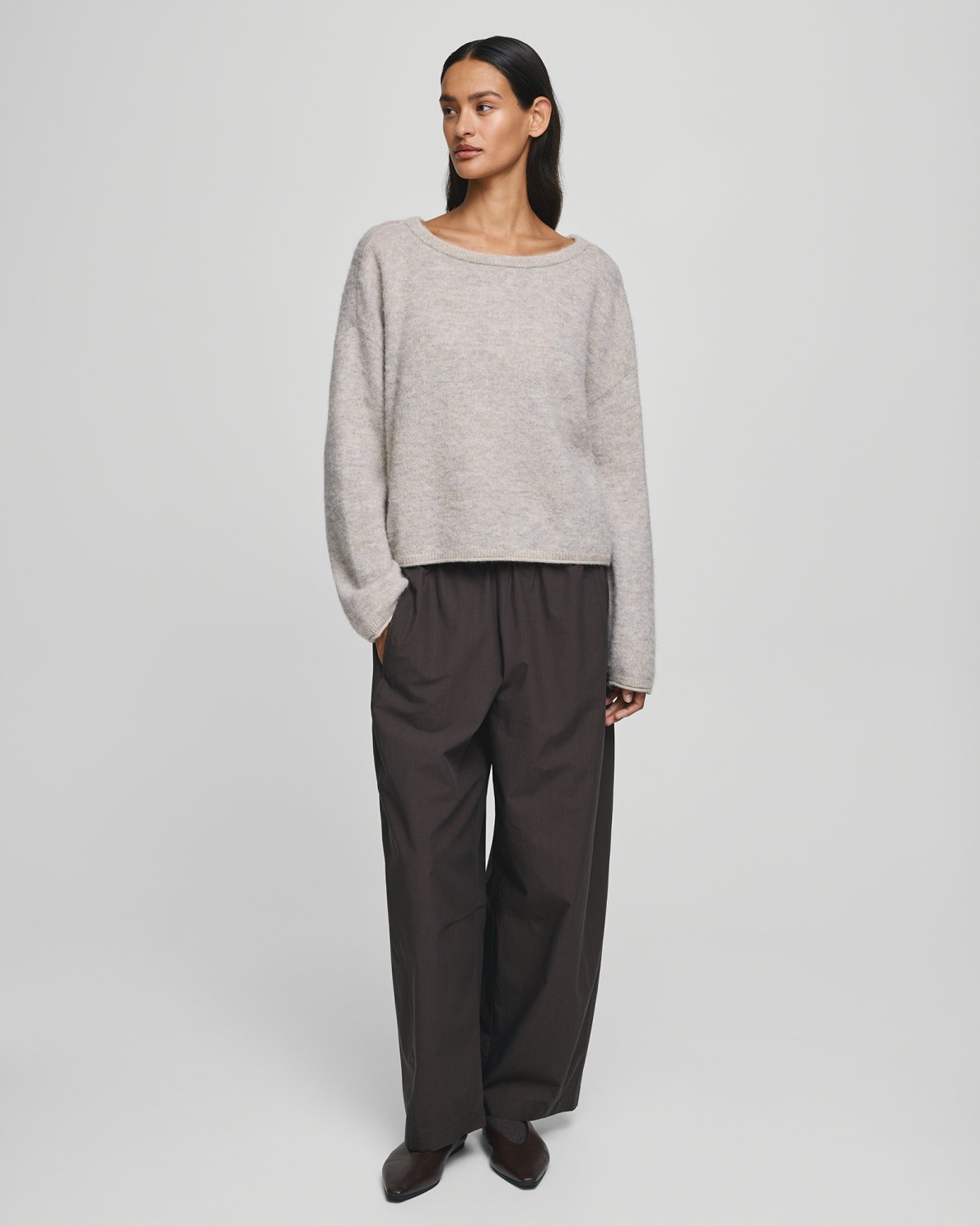 MSCH - KELLSEY ALEGRIA PULLOVER -  WARM LIGHT GREY MARLE