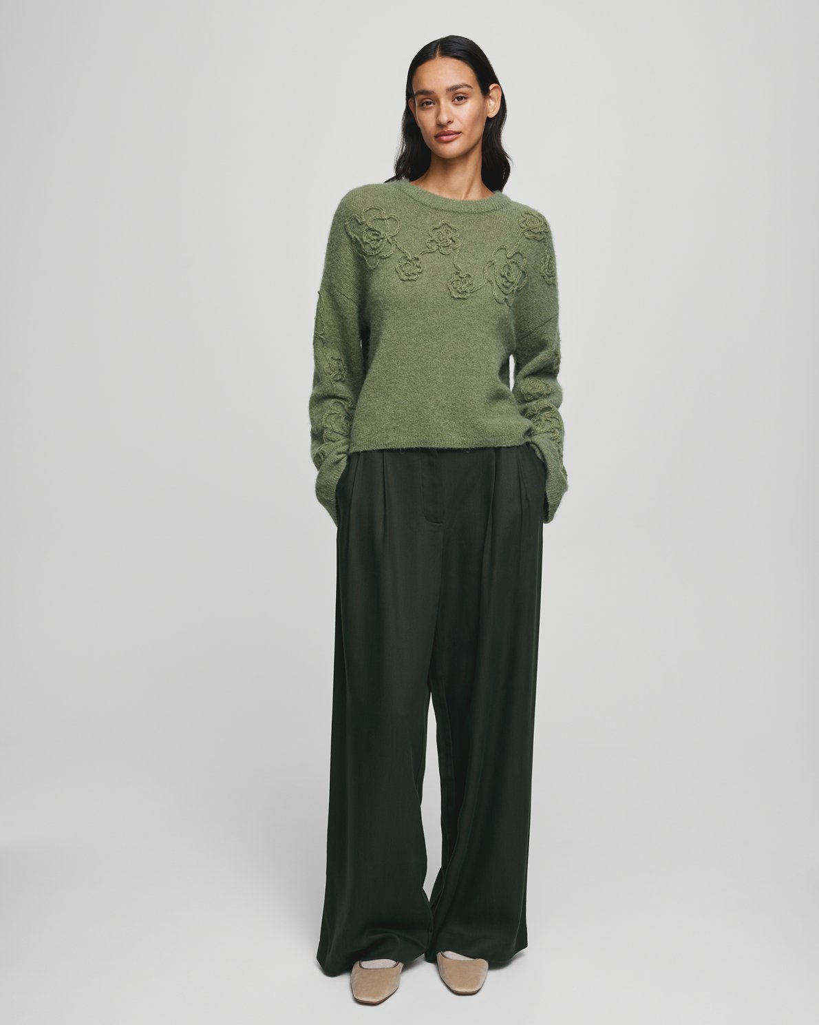 MSCH - MIABELLE HOPE PULLOVER  - OLIVINE/FLOWER