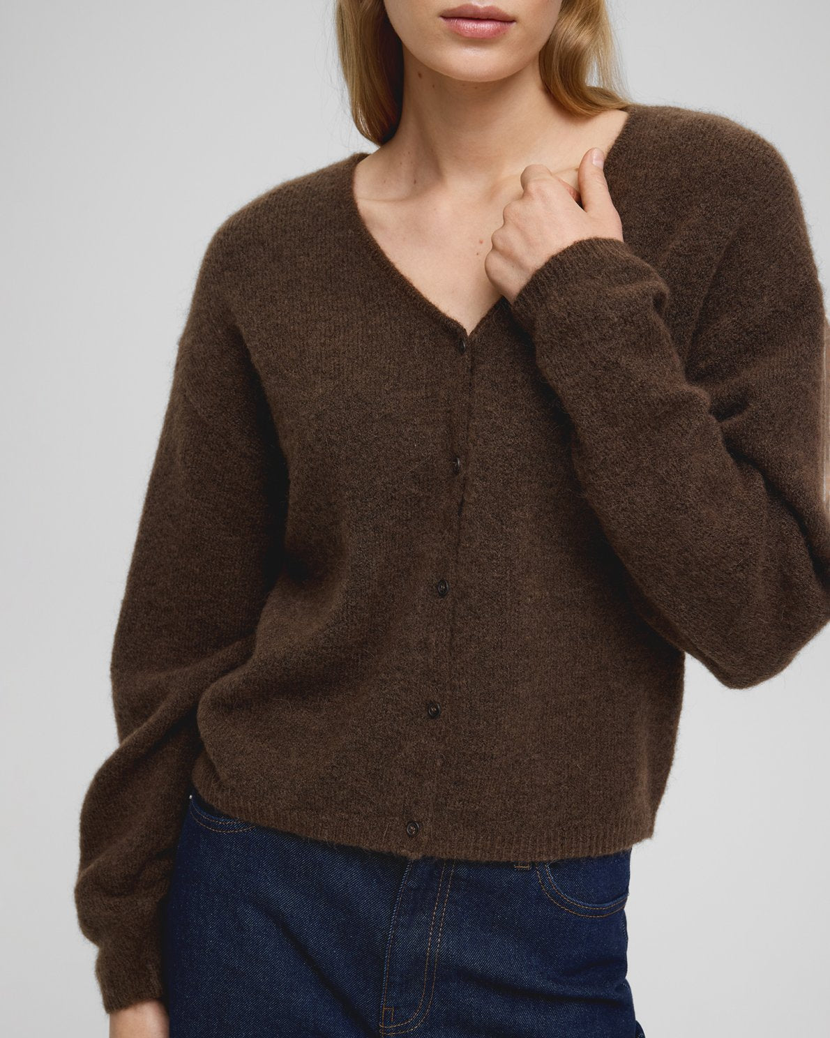 MSCH - MILANIA HOPE CARDIGAN - BROWN ( slate black )