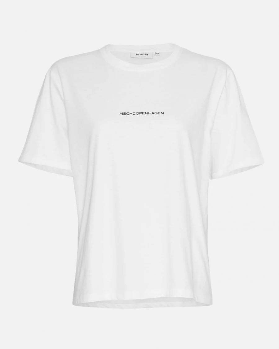 MSCH - TERINA ORGANIC SMALL LOGO TEE- WHITE/BLACK