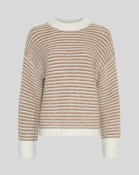 MSCH - PHEODORA PULLOVER - STRIPE - EGRET/TOASTED COCONUT