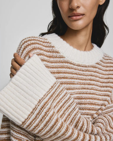 MSCH - PHEODORA PULLOVER - STRIPE - EGRET/TOASTED COCONUT