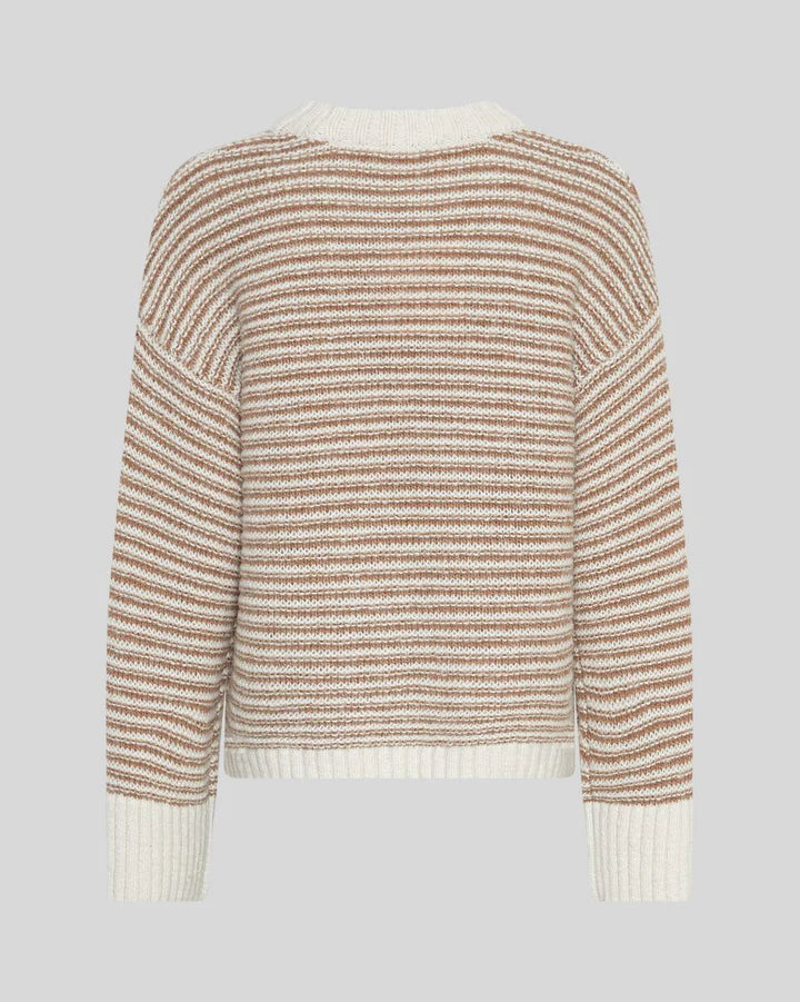 MSCH - PHEODORA PULLOVER - STRIPE - EGRET/TOASTED COCONUT