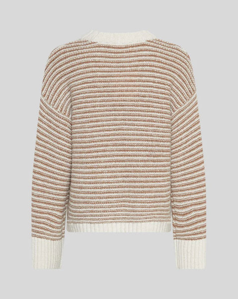 MSCH - PHEODORA PULLOVER - STRIPE - EGRET/TOASTED COCONUT