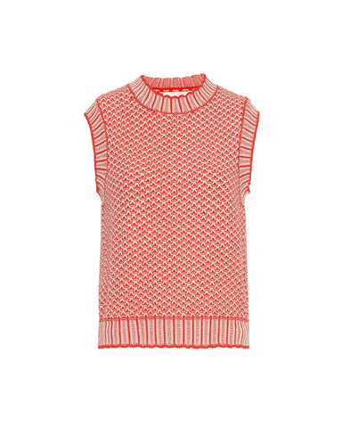 MSCH - PILLA VEST - SCARLET/OATMEAL