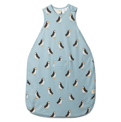 Nature Baby - Cotton & Merino Sleeping Bag  - Puffin Print 3-24m