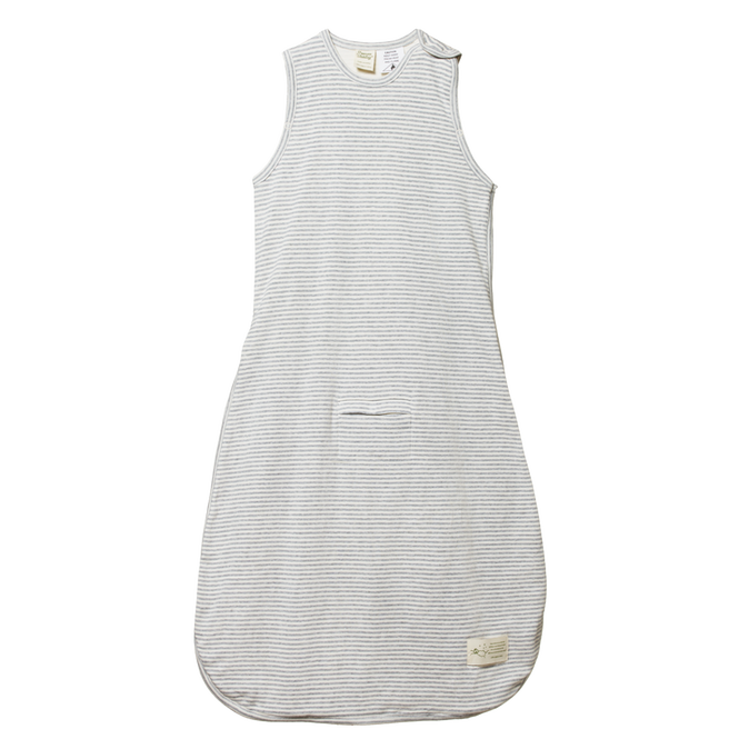 Nature Baby - Cotton & Merino Sleeping Bag  - Grey Marl Stripe 2Y