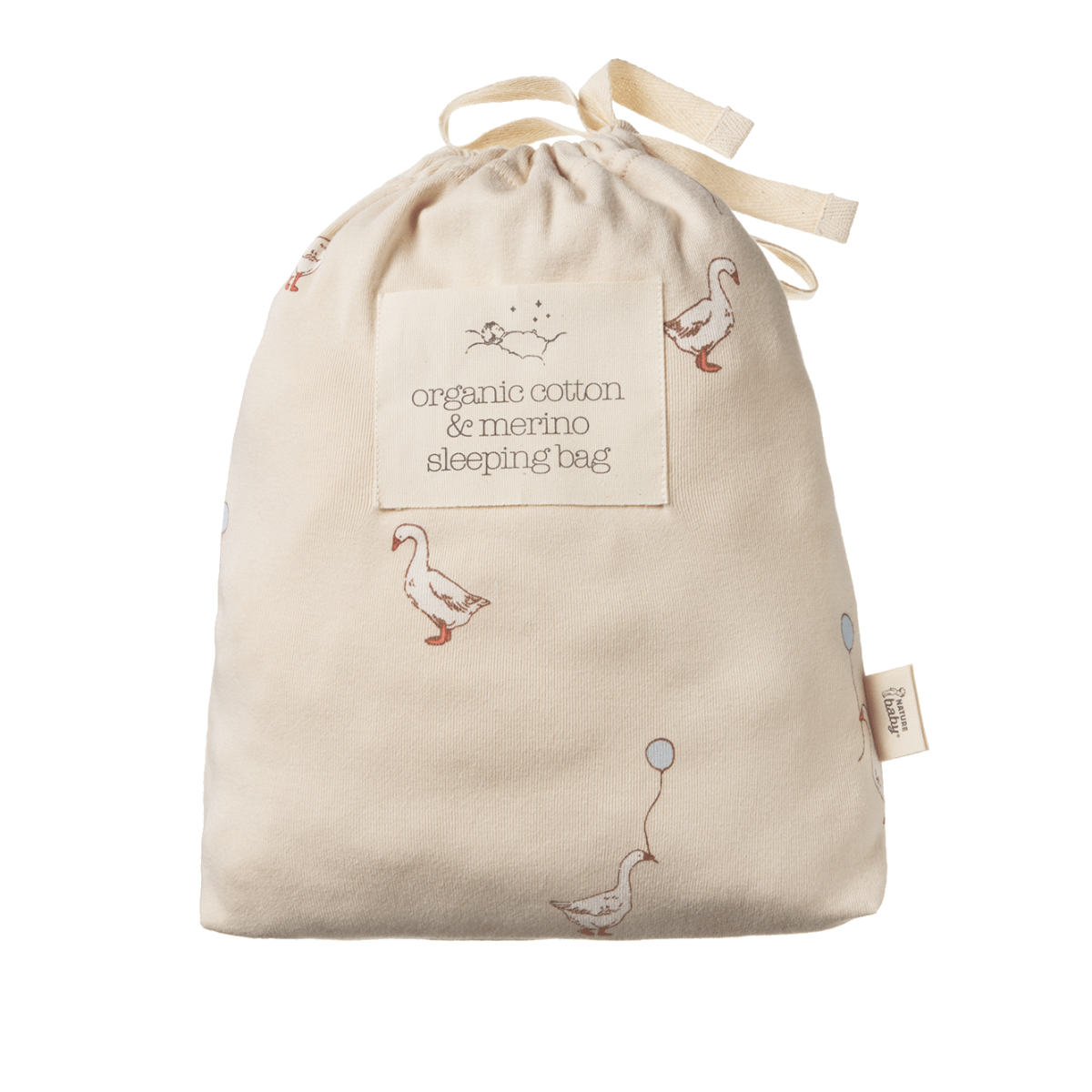 Nature Baby - Cotton & Merino Sleeping Bag  - Goose Lullaby PRINT (0-24M)