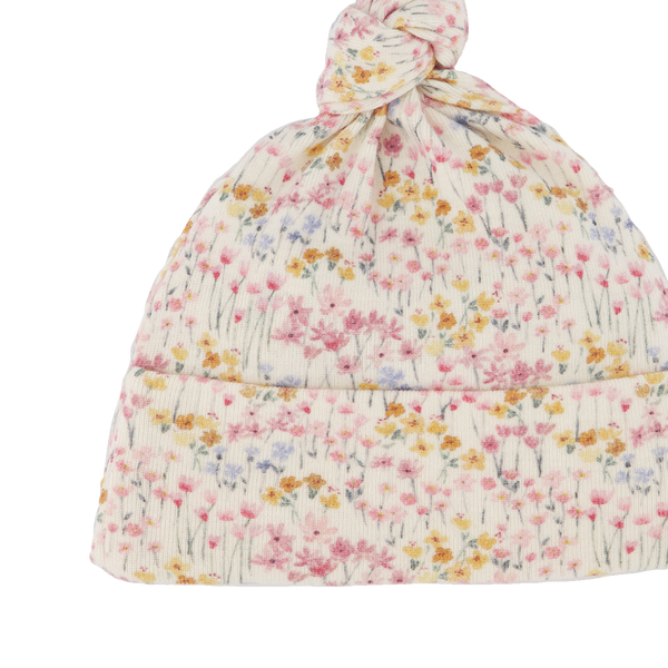 Nature Baby -   MER ESS KNOTTED BEANIE - Wildflower Mountain Print