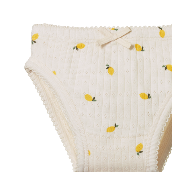 Nature Baby - Pointelle Knickers - LEMON PRINT